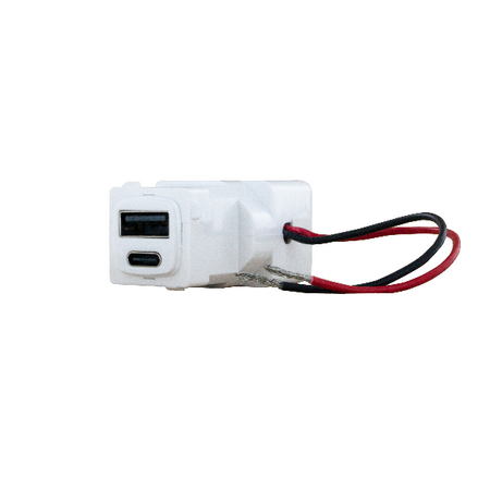 HPM Excel/Linea 15W Type A+C USB Charger Mechanism White