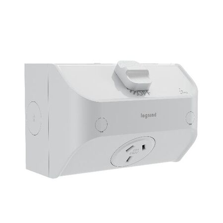 AQUA Life with Netatmo IP53 Weatherproof Smart Single Surface Mount Powerpoint Limestone Grey