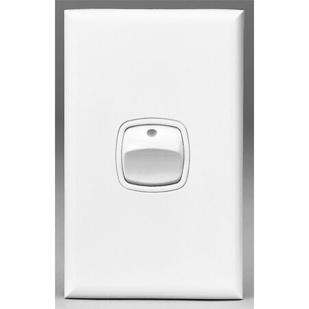 Excel - Vertical heavy duty rocker switch 1 gang 2 way 40A 240V a.c. with neon white