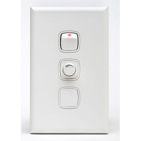 Excel - Vertical rotary fan controller 3 speed 650VA Timer auto OFF after 2hrs white