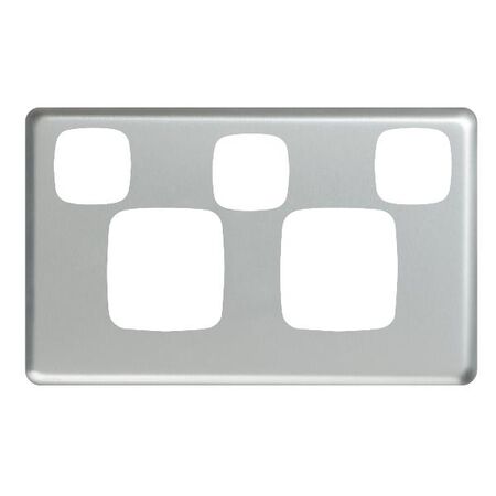 Excel - Double powerpoint coverplate with extra switch matt silver