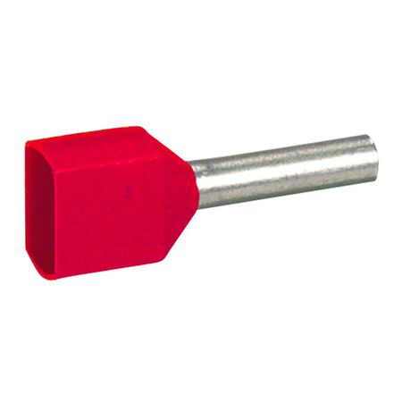 Starfix - ferrule with insulating flange double - individual 2 x 1mm² 15mm long red pack of 500