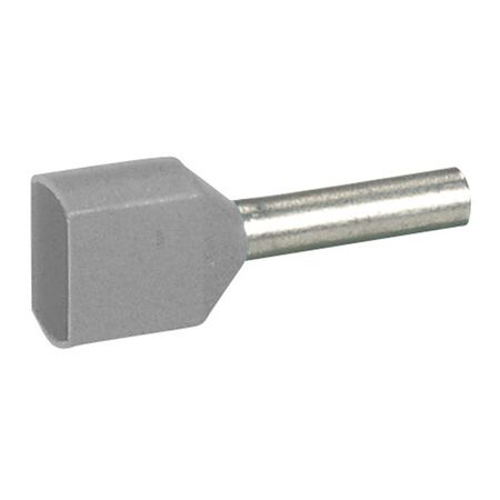 Starfix - ferrule with insulating flange double - individual 2 x 2.5mm² 18.5mm long grey pack of 500