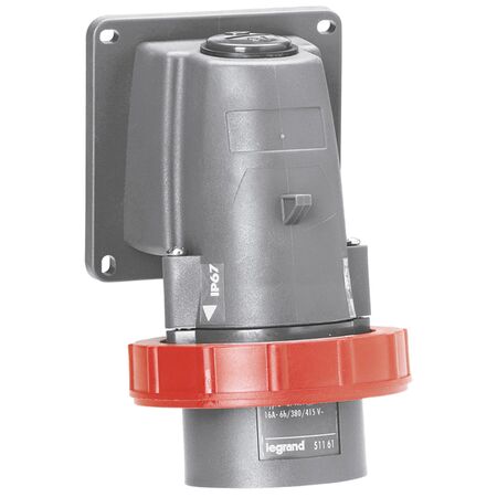 HYPRA - IEC industrial surface appliance inlet - IP66/67 - 3P+N+E 415V a.c. 16A grey