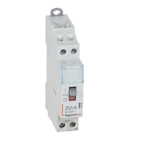 CX3 - modular contactor - 250V a.c. 2P 25A 2NO 230V a.c. coil low noise with handle 1 module