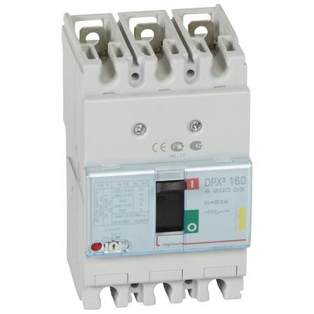 DPX³ 160 Thermal Magnetic MCCB - Icu 16 kA - 400 V~ - 3 Phase - 63 A