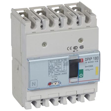 DPX³ 160 Thermal Magnetic MCCB with e.l.c.bs- Icu 50 kA - 400 V~ - 4 Phase - 100 A