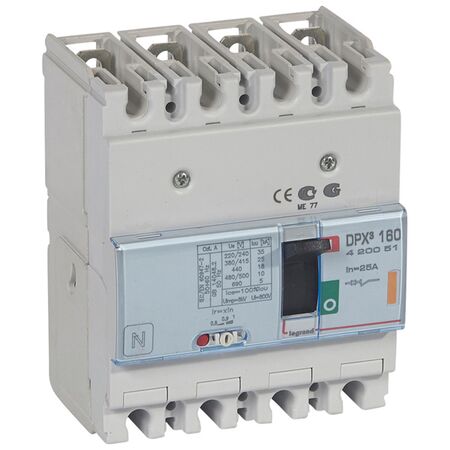 DPX³ 160 Thermal Magnetic MCCB - Icu 25 kA - 400 V~ - 4 Phase - 25 A