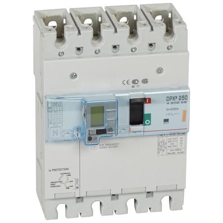 DPX³ 250 Thermal Magnetic MCCB with e.l.c.bs - Icu 25 kA - 400 V~ - 4P - 200 A