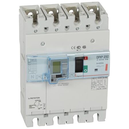 DPX³ 250 Thermal Magnetic MCCB with e.l.c.bs - Icu 36 kA - 400 V~ - 4P - 200 A
