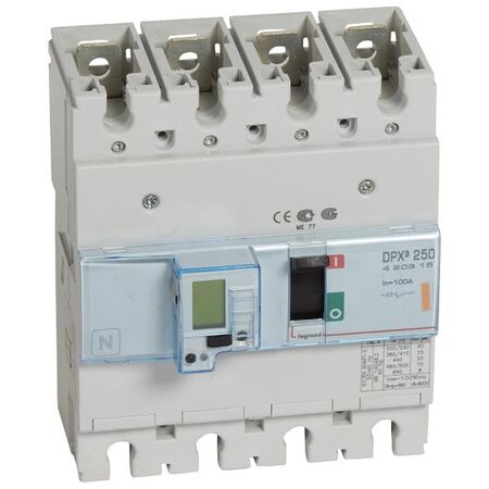 DPX³ 250 MCCB electronic release - Icu 25 kA - 400 V~ - 4 Phase - 100 A
