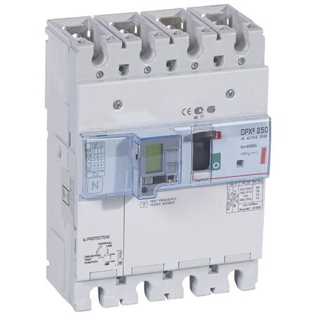 DPX³ 250 MCCB Electronic + Energy Metering + e.l.c.bs - Icu 36 kA - 4 Phase - 250 A