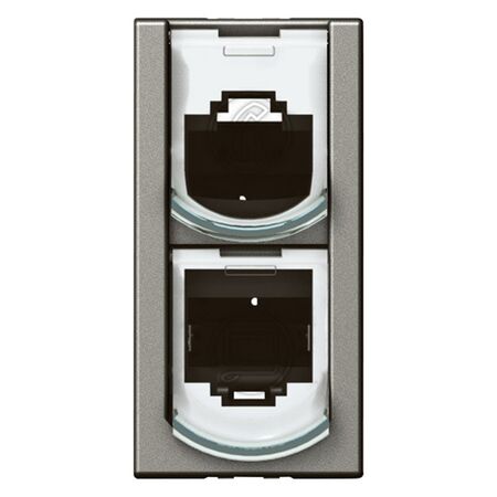 Arteor modular - Phone/Ethernet wiring splitter Tel./data splitter UTP double connector 10/100Mbps 1 module magnesium