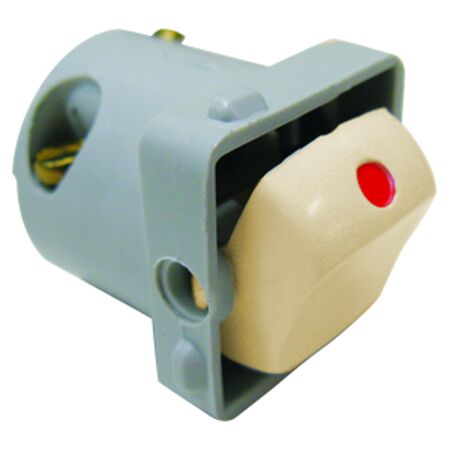 HPM 35A 1 Way Single Pole Single Throw Rocker 1 Word Engraved Rocker Switch White