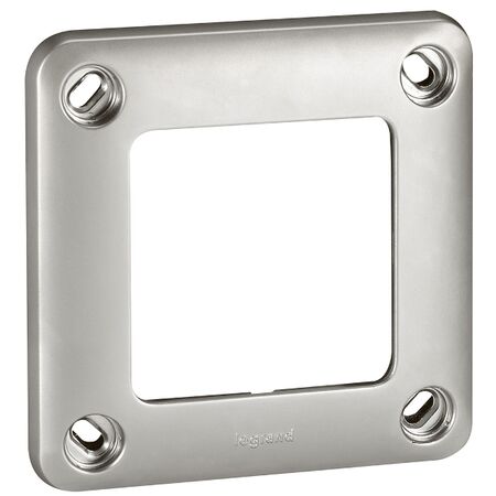 Soliroc Horizontal Coverplate 1 Gang 110x110x13mm Metal Silver