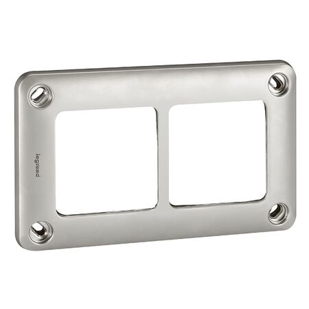 Soliroc Horizontal Coverplate 2 Gang 110x181x13mm Metal Silver