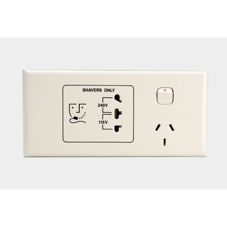 HPM Standard 20Va Single Power Point with Shaver Outlet White