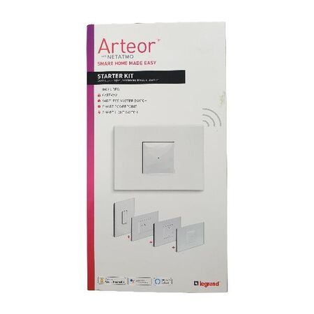 ARTEOR with NETATMO - Smart Home Starter Kit: Gateway + Master Switch + 1g Smart Switch + Smart SGPO - White