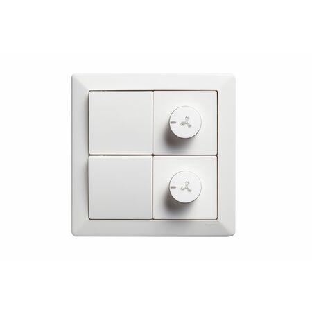 Como - Vertical rotary dimmer trailing edge 2 wire 400VA 240V a.c. with 2x10A switches white