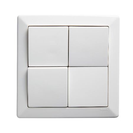 Como - Vertical switch 3 gang 10A 240V a.c. with red line white