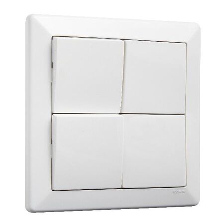 Como - Vertical switch 3 gang 10A 240V a.c. with red line white