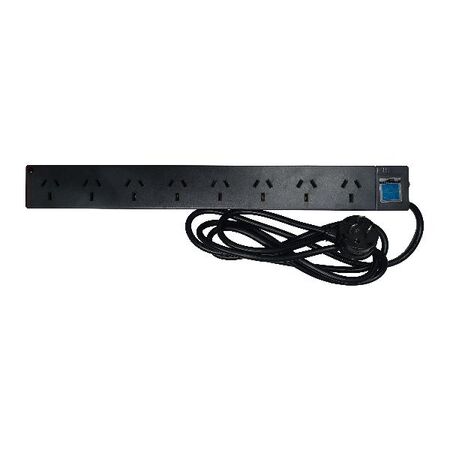 HPM General Purpose 8 Outlet 175J Surge Protected Powerboard Charcoal