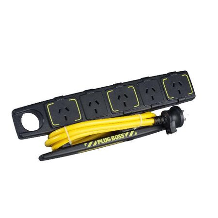 HPM Plug Boss Heavy Duty 5 Outlet Powerboard