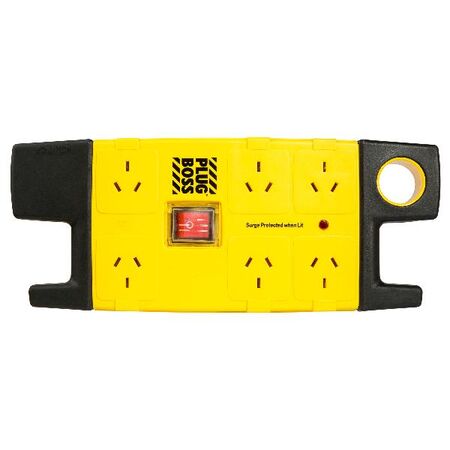 HPM Plug Boss Heavy Duty 6 Outlet 700J Surge Protection Powerboard