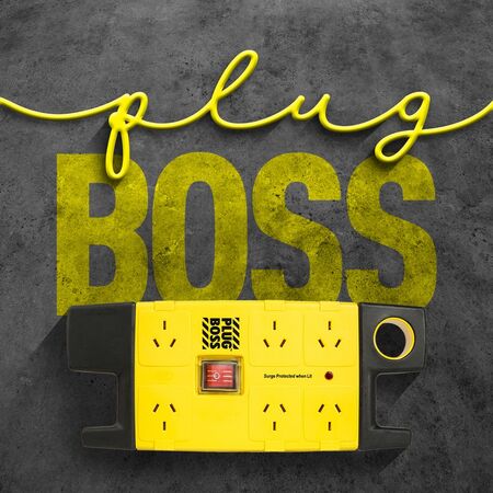 HPM Plug Boss Heavy Duty 6 Outlet 700J Surge Protection Powerboard