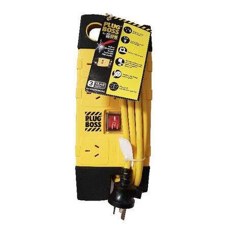 HPM Plug Boss Heavy Duty 6 Outlet 700J Surge Protection Powerboard