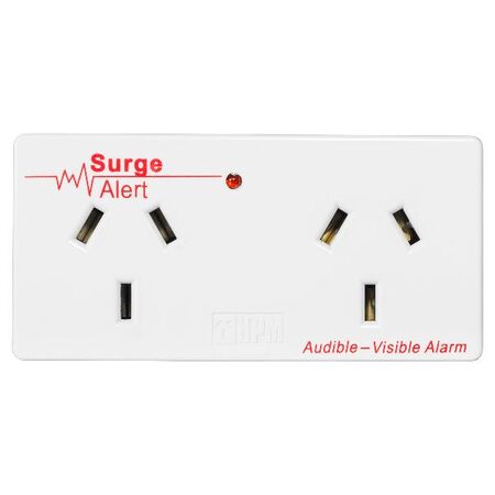 HPM 10A Surge Alert Double Adaptor - Twin Pack