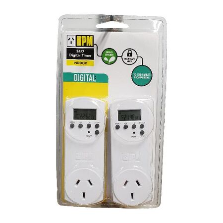 HPM NSW 24/7 Slimline Double Pole Digital Timer - Twin Pack