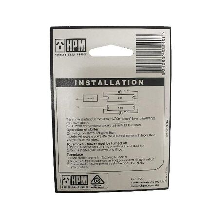 HPM 4-22W Universal Fluorescent Starter - Twin Pack
