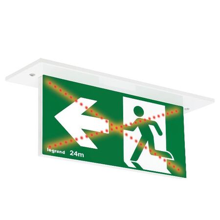 Dynamex LED Recessed Exit Sign - double sided running man left/right with lithium battery - Galaxy*