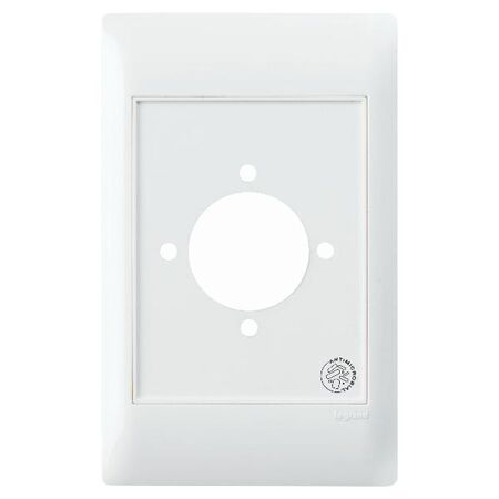 Excel Life - Medical - Common plate - Vertical gas outlet plastic coverplate - antimicrobial & chemical resistant 1 gang white suitable for Hoslab gas