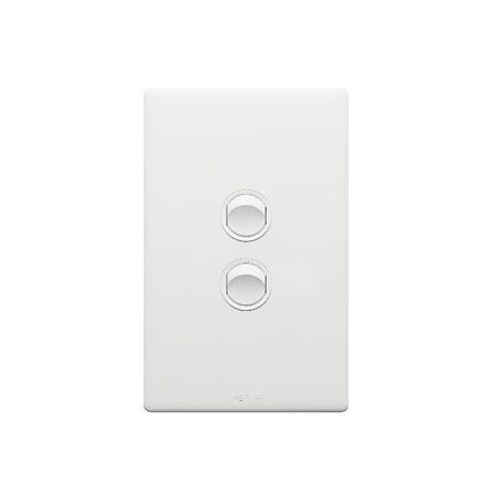Excel Life 16AX 2 Way Single Pole Double Throw Vertical Rocker Switch 2 Gang Matt White