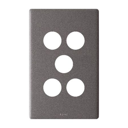 Excel Life EM Series Grid & Plate 5 Gang Urban Grey