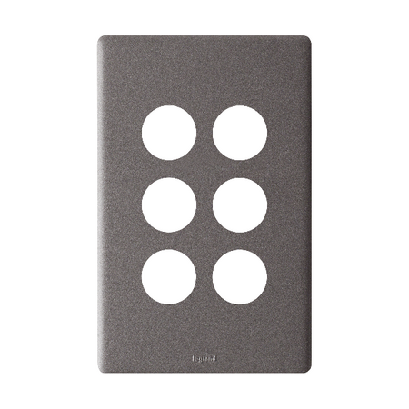 Excel Life EM Series Grid & Plate 6 Gang Urban Grey