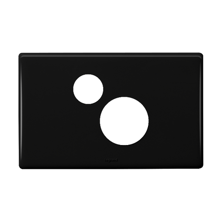 Excel Life Horizontal Single Powerpoint Coverplate with Extra Function Hole Black