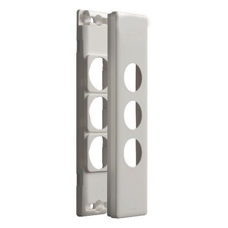 Excel Life Architrave Grid & Plate 3 Gang Gloss White