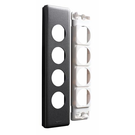 Excel Life Architrave Grid & Plate 4 Gang Urban Grey