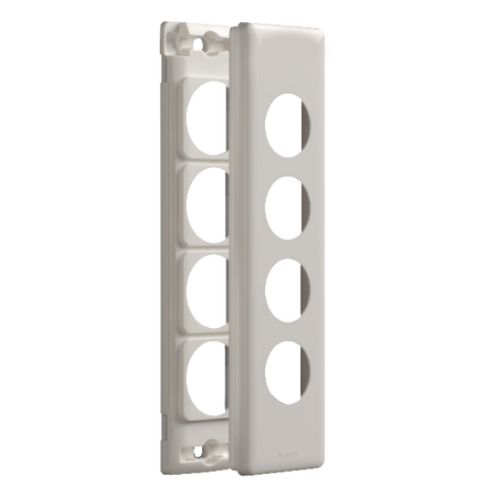 Excel Life Architrave Grid & Plate 4 Gang Gloss White