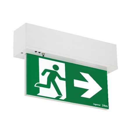 Edgelight LED Surface Mounted Exit Sign - single sided running man right with lithium battery - Galaxy