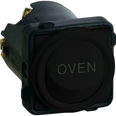 Excel Life - Engraved rocker switch mechanism 1 way 32A 240V a.c. OVEN engraved black