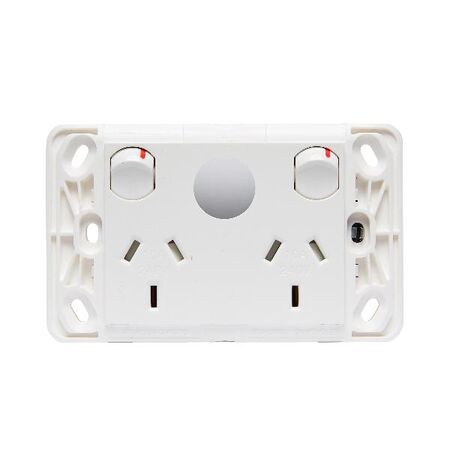 HPM VIVO 10A Double Power Point Grid & Mech with Extra Function Hole White