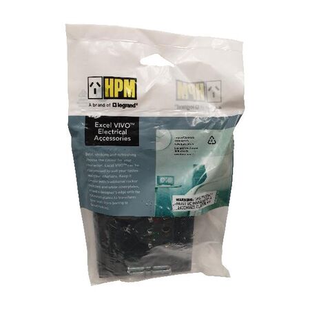 HPM VIVO 10A Horizontal Single Power Point Dark Grey