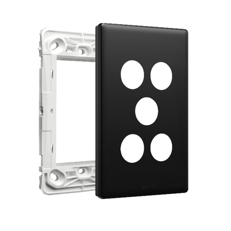 Excel Life Smart Grid & Plate for 1 Smart Switch / Dimmer and 2 Wireless Master Switch / Blind Switch Matt Black
