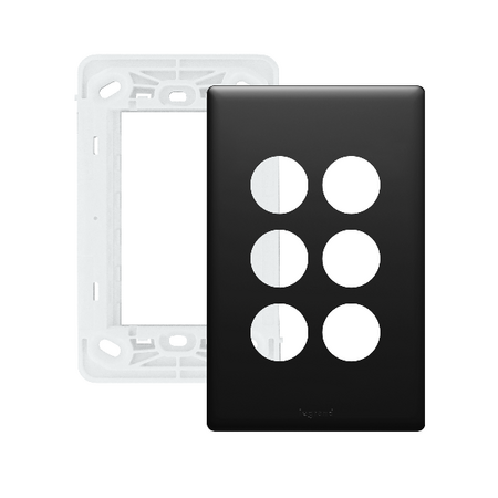 Excel Life Smart Grid & Plate for 3 Wireless Master Switch or Blind Switch Matt Black
