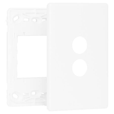 Excel Life Smart Grid & Plate for 2 Gang Switch or Dimmer Matt White