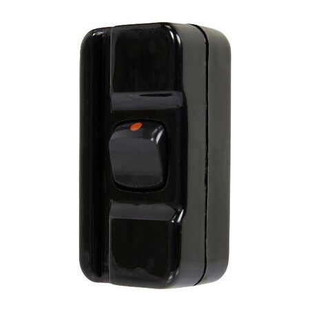HPM Excel 10A 3 Core or Figure-8 Wiring Cordline Switch Black